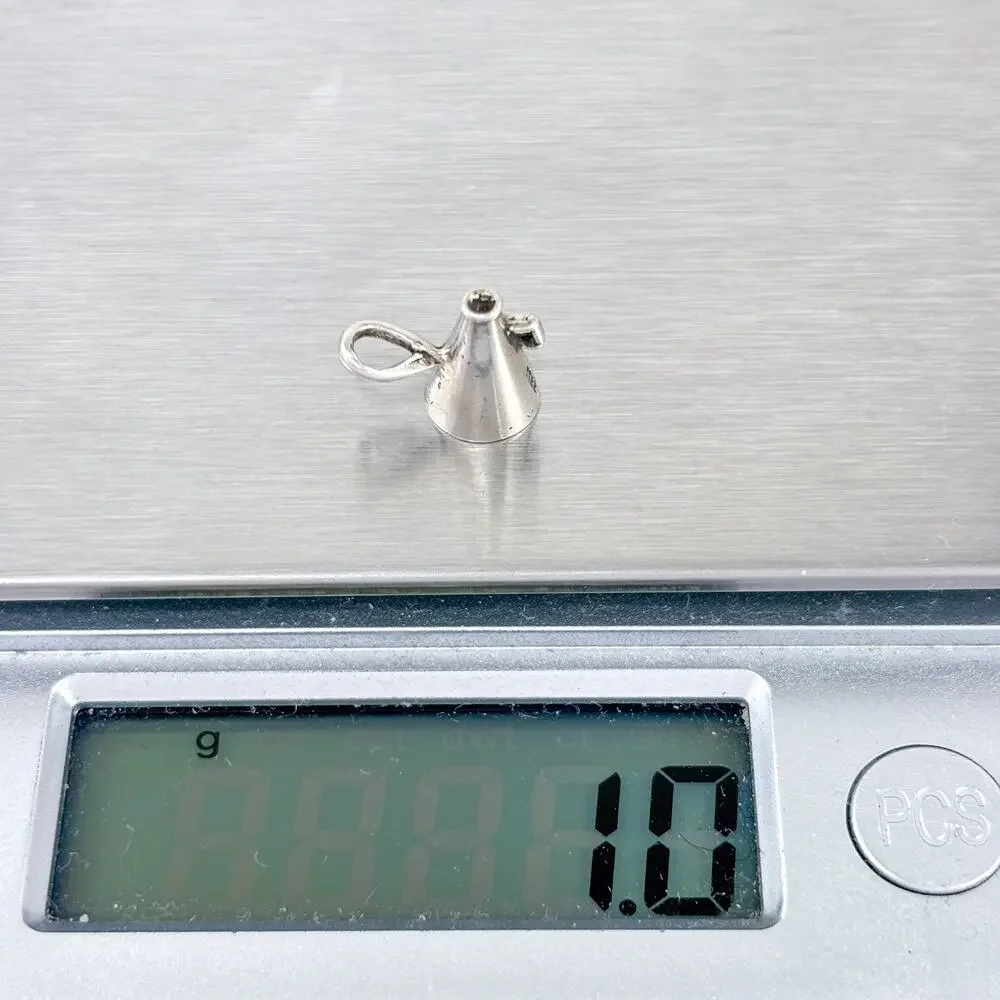 Vintage Sterling Silver 925 Cheer Megaphone Charm Pendant